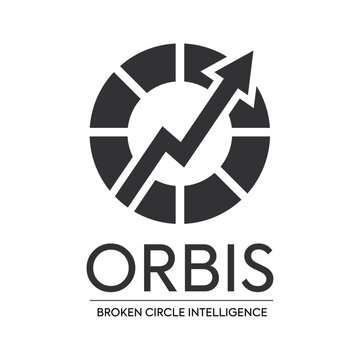 Orbis Broken Circle Chart Arrow Monogram Logo Design for Data Intelligence and Finance Brand