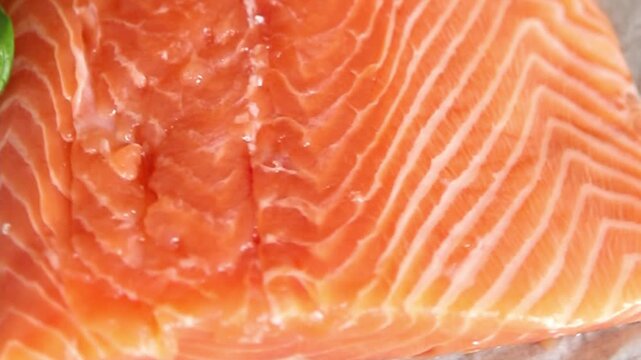 Salmon fillet raw red fish fresh seafood tasty snack&nbsp; pescetarian diet gourmet food background on the table rustic food top view copy space keto and paleo diets vegetarian food