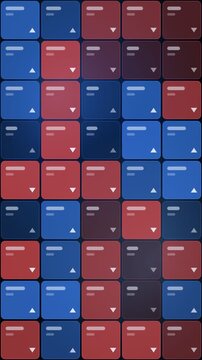 Market heatmap tiles shifting, azure dark vertical 9:16 seamless loop HD motion background