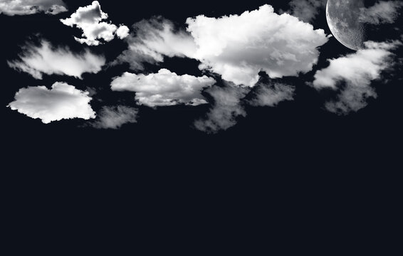 clouds in the sky with moonlight background