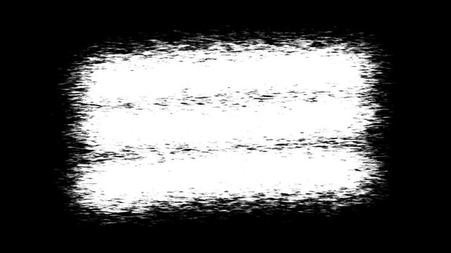 Realistic white abstract paint brush stroke animation of paint splash, white paint brush stroke animation on black background for creative title reveals artistic transitions. 4k video