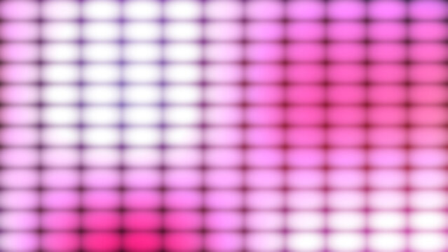 Bright pink and white glowing grid mosaic background with a frosted glass texture effect for modern digital displays, event stages, and creative design projects. Illuminated square pattern.