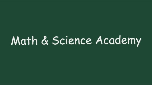 Math science academy title card for educational presentations and online learning courses animation 4k