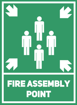 Fire Assembly Point Sign ISO Emergency Muster Area Vector