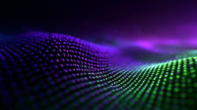 Abstract Digital Data Wave with Glowing Particles