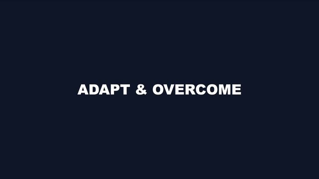 Adapt overcome motivational text animation for business success and personal growth 4k