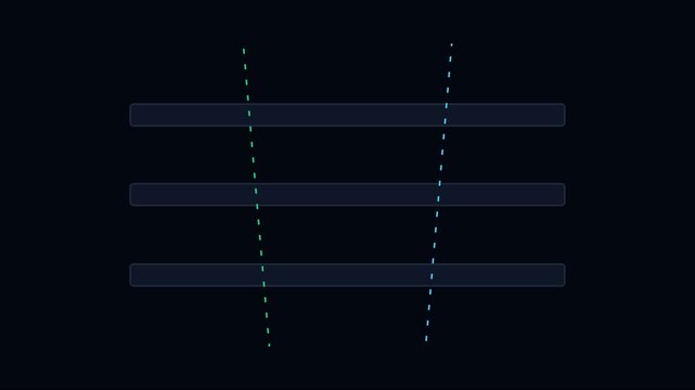 Abstract digital interface animation 4k background, with glowing lines, and menu bars, for tech ui technology
