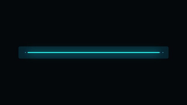 Neon blue glowing loading bar animation with pulsing light effect for digital interface and ui 4k