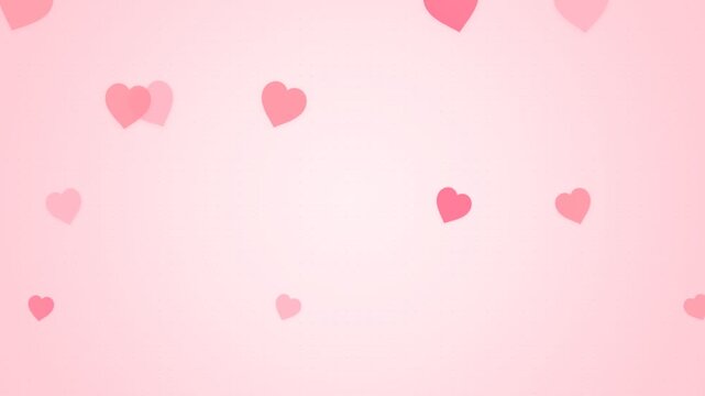 Romantic background with scattered pink hearts for Valentine's Day.
