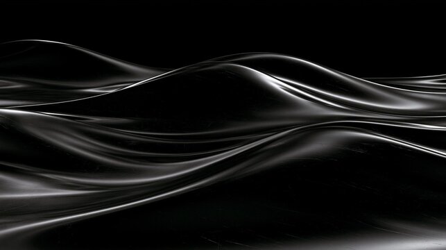 Black and white abstract background with a wave-like texture. the wave appears to be made up of thin, wavy lines that create a sense of movement and depth.