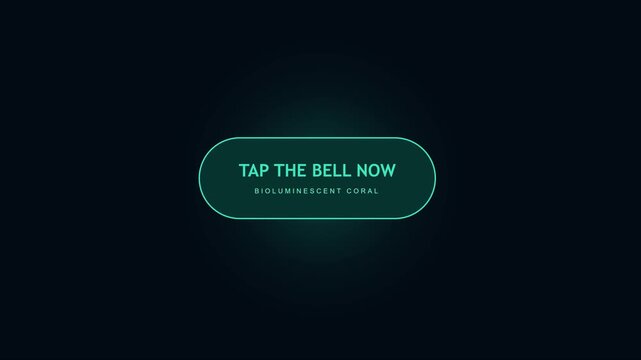 Tap the bell now bioluminescent coral notification button animation for social media engagement 4k