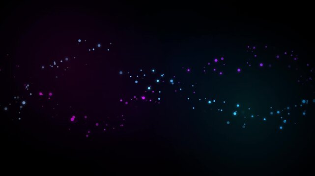 Abstract neon particle wave flow background, with glowing blue, and purple bokeh, light effects