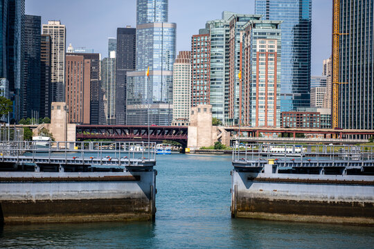 The Chicago Harbor Lock, which underwent major repairs this year meant to keep it operable for the next 50 years, Chicago, Illinois, July 2026.