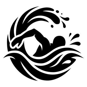 Dynamic Freestyle Swimmer with Water Waves Vector