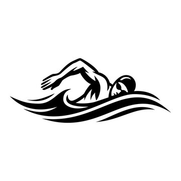 Dynamic Freestyle Swimmer in Water Waves Vector