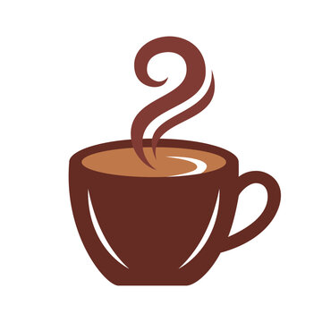 Steaming Hot Coffee Cup Simple Vector Illustration
