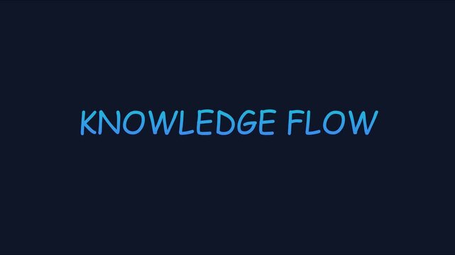 Knowledge flow text animation on dark blue 4k background, for educational and, corporate presentations
