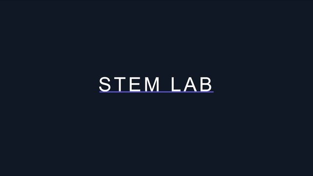 Stem lab title card animation for educational science and technology projects 4k laboratory
