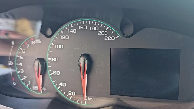 Vehicle instrument cluster with hazard lights activated
