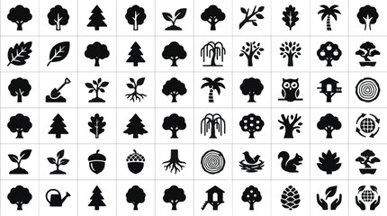 Obraz premium Tree icon set vector