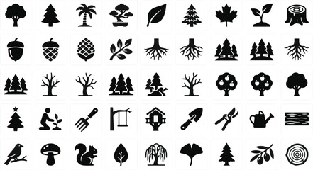 Obraz premium Tree icon set vector
