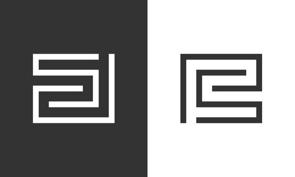 sd or ps monogram logo design