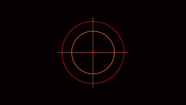 Digital target reticle hud overlay with pulsing red crosshair for gaming and sci-fi ui animation 4k