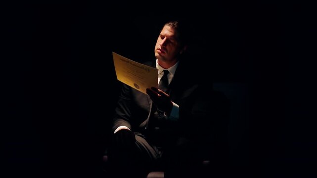 Man in suit contemplating his life