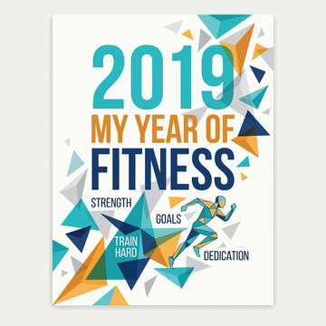2019 My Year Of Fitness Dynamic Geometric Motivational Poster