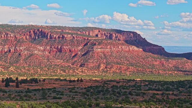 Red Navajo Sandstone Cliffs Near Coral Pink Sand Dunes