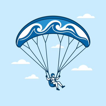 Illustrative Depiction Of A Person Paragliding On A Sunny Day