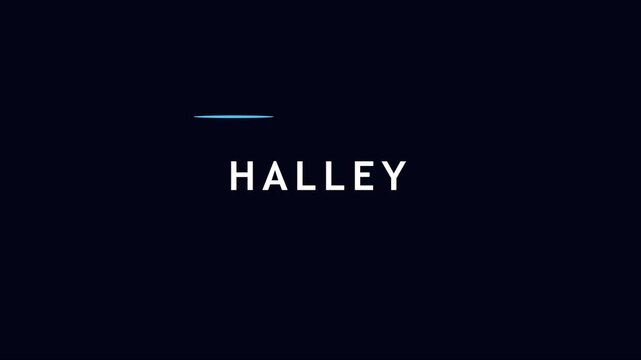 Halley typography motion on dark animation 4k background, for minimalist branding, and modern projects