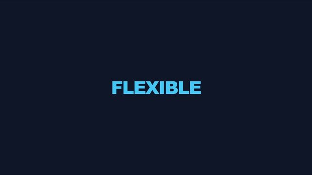 Flexible text animation on dark 4k background, for business presentations, and modern digital, marketing projects