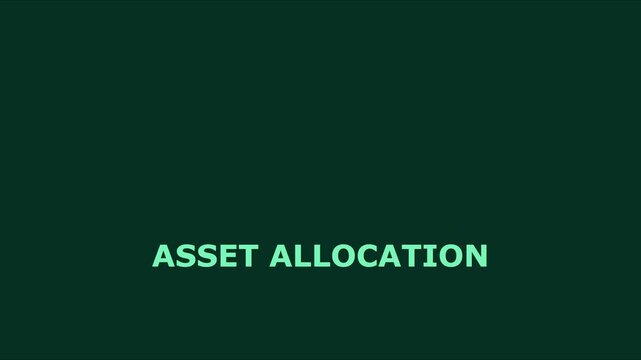 Asset allocation concept animation with loading spinner for financial investment and portfolio management strategy presentation 4k