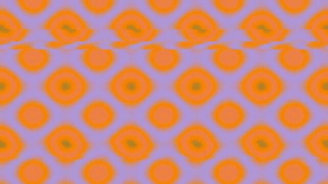 Abstract Orange and Purple Pattern Moving in Repeating Loops Across Colorful Surface