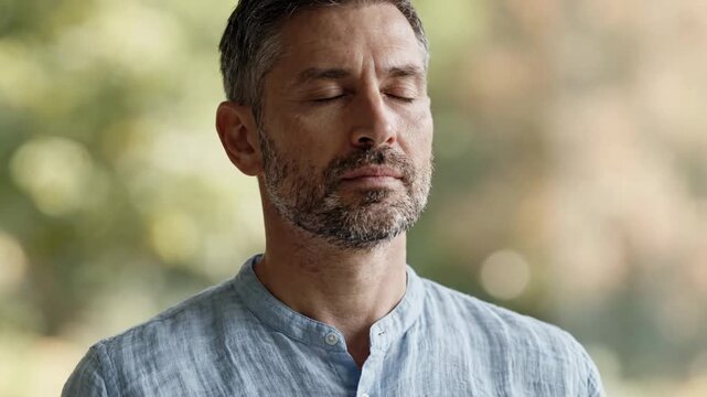 Person practicing breathing exercise in calm setting - 3