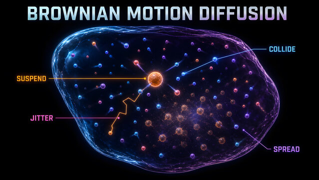 Brownian Motion Diffusion Infographic