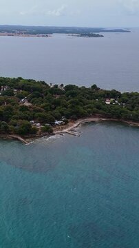 FKK Camping Ulika Near Poreč With Campervans Aerial Drone View During A Sunny Summer Day On The Beautiful Adriatic Coast In Istria Croatia