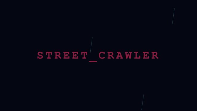 Street crawler minimalist typography motion with retro aesthetic and digital glitch style for urban branding and tech projects animation 4k