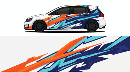 Fototapeta premium Sporty Car with Dynamic Colorful Design