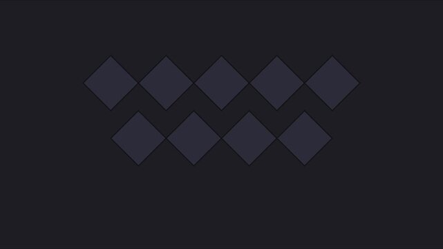 Minimalist dark geometric diamond pattern motion animation 4k background, loop rhombus abstract