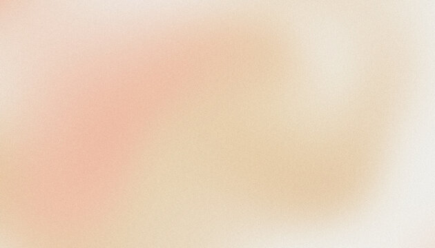 Minimalist abstract panoramic pastel background with soft cream, nude pink and golden beige glowing gradient transitions with grainy texture