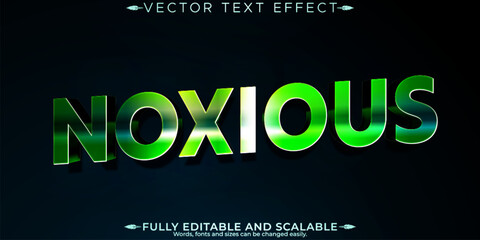 Fototapeta premium Noxious text effect, editable green and toxic text style