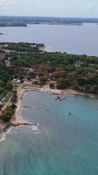 FKK Camping Ulika Near Poreč With Campervans Aerial Drone View During A Sunny Summer Day On The Beautiful Adriatic Coast In Istria Croatia
