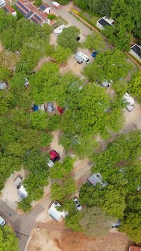 FKK Camping Ulika Near Poreč With Campervans Aerial Drone View During A Sunny Summer Day On The Beautiful Adriatic Coast In Istria Croatia