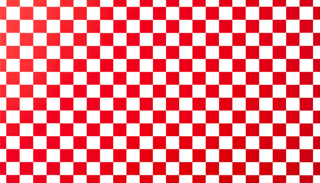 Checkerboard pattern featuring high contrast red and white squares arranged in a classic repeating grid layout design element&nbsp;