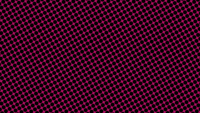 Vibrant magenta and black halftone dot texture arranged in a repeating diagonal geometric pattern.
