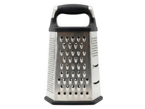 stainless steel four sided box cheese grater isolated on transparent background