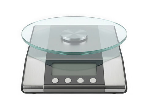 digital glass top electronic kitchen food weighing scale isolated on transparent background