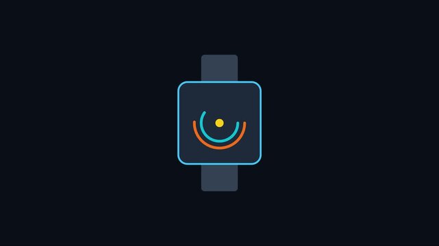 Minimalist smartwatch interface animation with pulsing circular data loading 4k motion digital